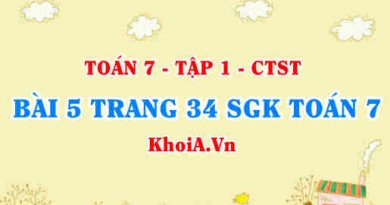 Bài 5 trang 34 SGK Toán 7 chân trời sáng tạo tập 1
